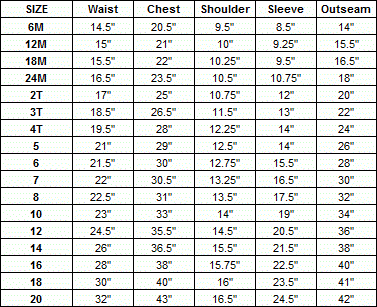 TT-4002 - Size Chart