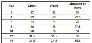 KD-255R2 - Size Chart