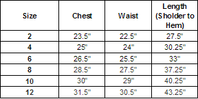KC-D1217-IV - Size Chart