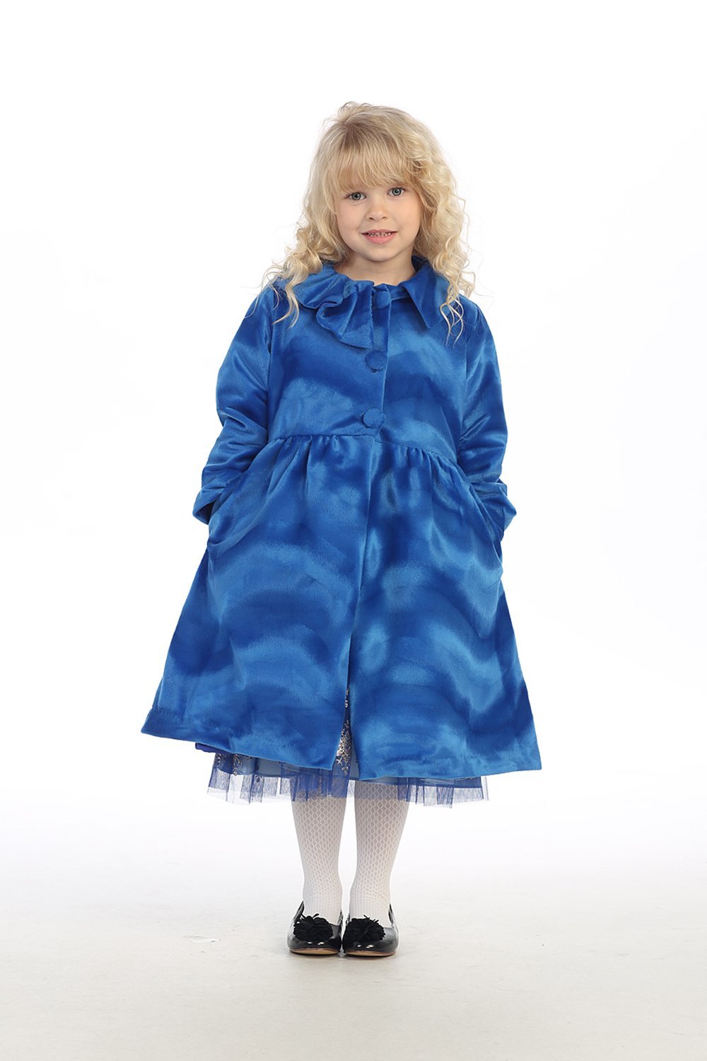 Blue Polished Shine Dress Coat  