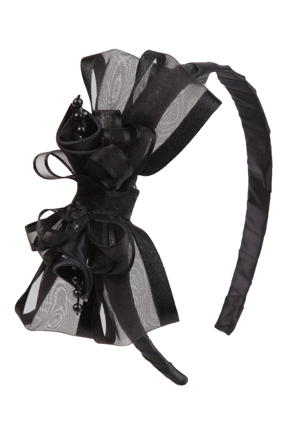 Black Elagant Satin Organza Ribbon Headband Black Elagant Satin Organza Ribbon Headband