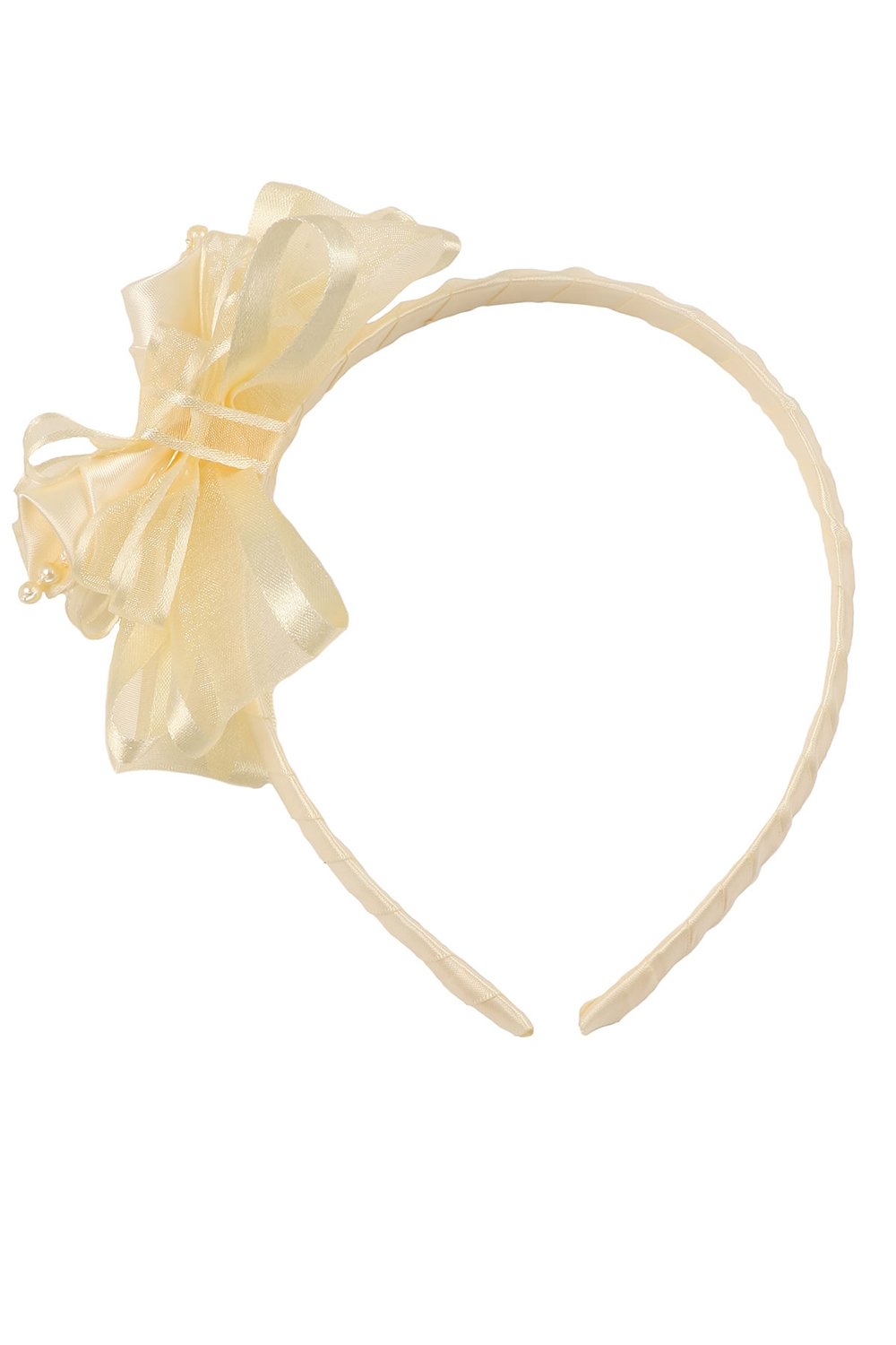 Ivory Elagant Satin Organza Ribbon Headband Ivory Elagant Satin Organza Ribbon Headband
