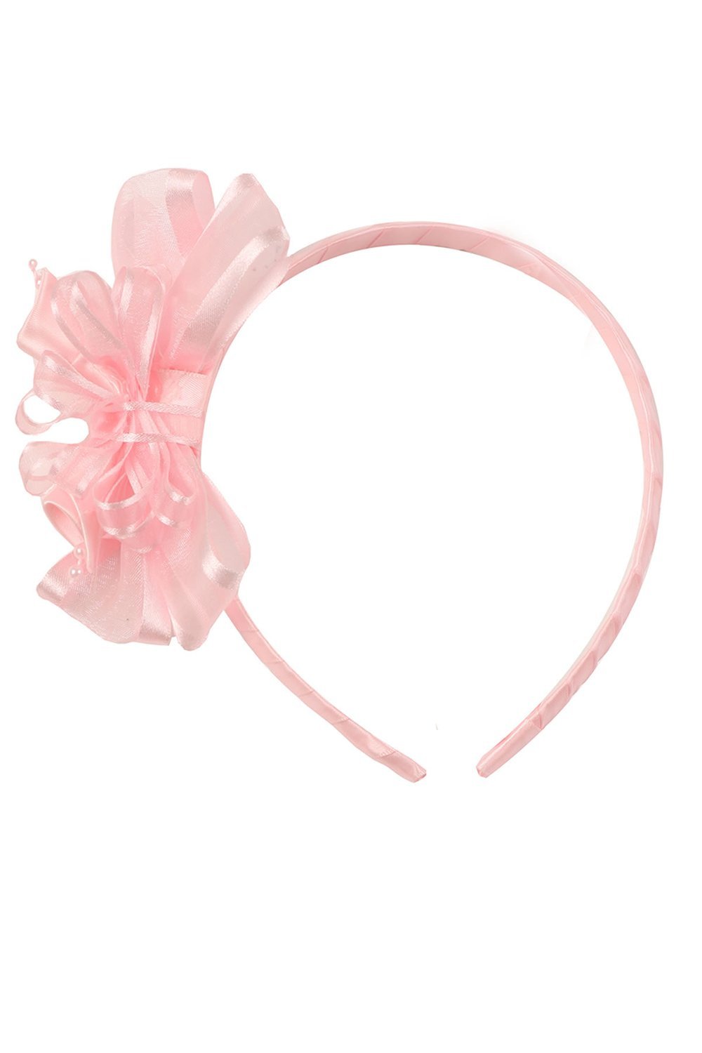 Pink Elagant Satin Organza Ribbon Headband Pink Elagant Satin Organza Ribbon Headband