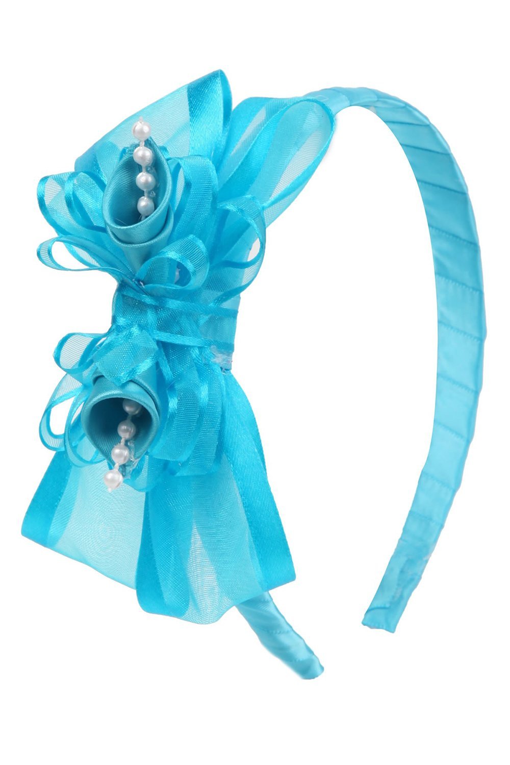 Turquoise Elagant Satin Organza Ribbon Headband Turquoise Elagant Satin Organza Ribbon Headband