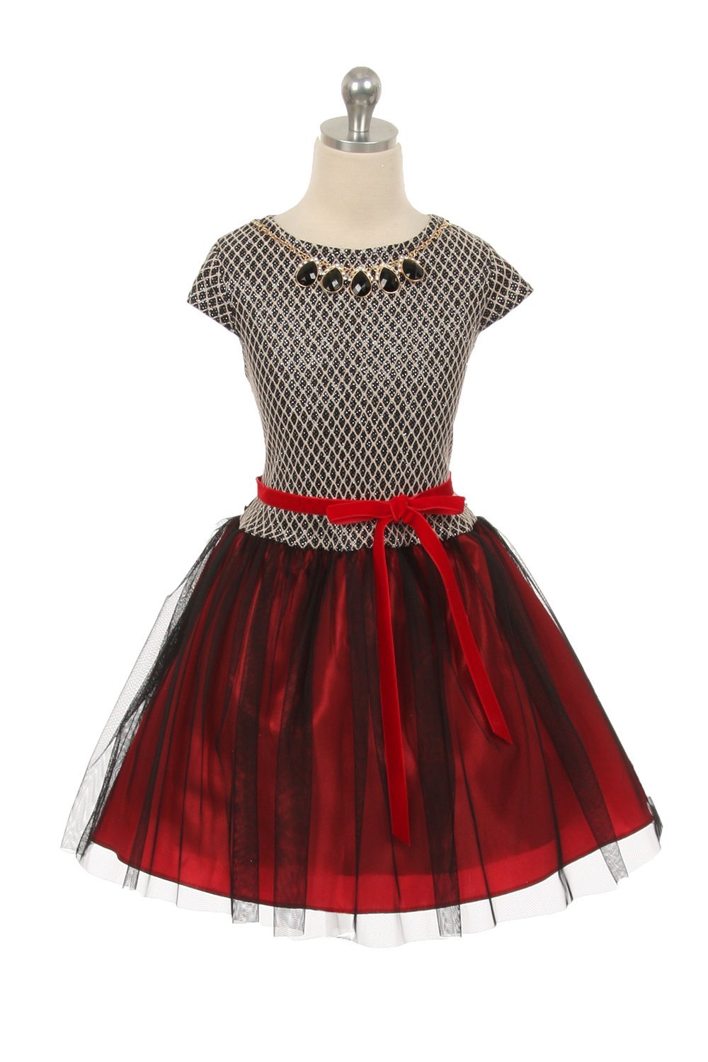 Red Short Sleeve Holiday Girl Dress Red Short Sleeve Holiday Girl Dress