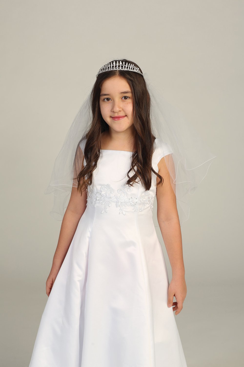 Gorgeous Rhinestone Tiara with Pencil Edge Veil