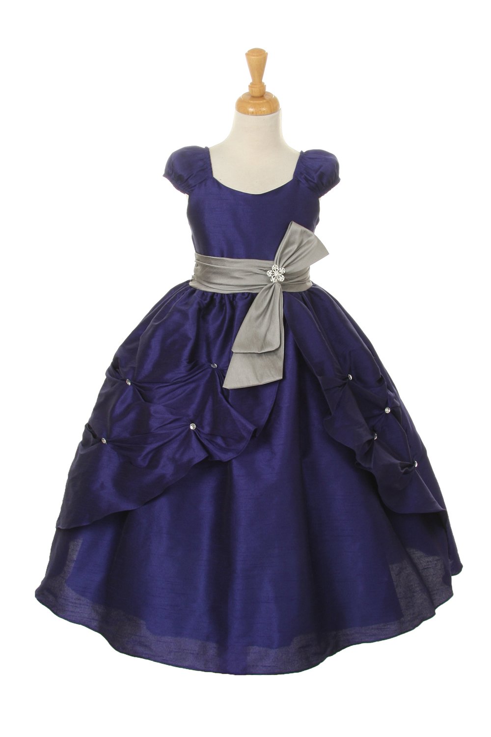 Royal Blue Cap Sleeves Pick Up Skirt Flower Girl Dress Royal Blue Cap Sleeves Pick Up Skirt Flower Girl Dress