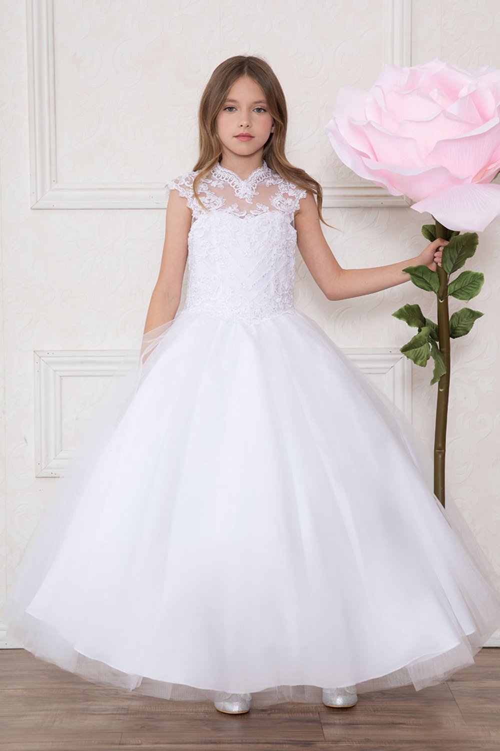White Beautiful Sleeveless Dress(size 3~16)