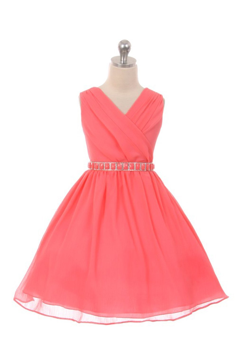 Coral Chiffon Dress (size 4-18)