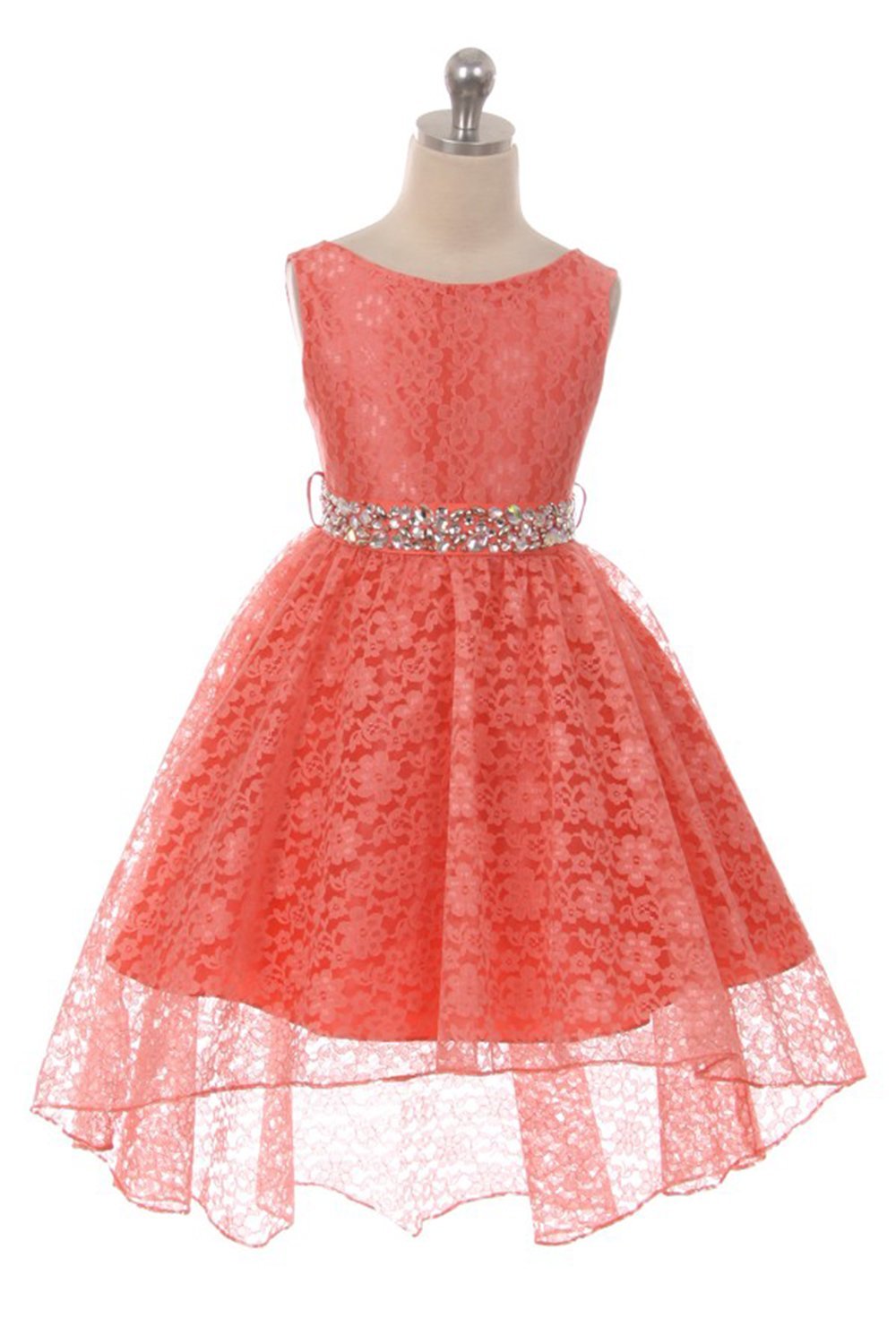 Coral High-low shape Dress (size 4-18) Coral High-low shape Dress (size 4-18)