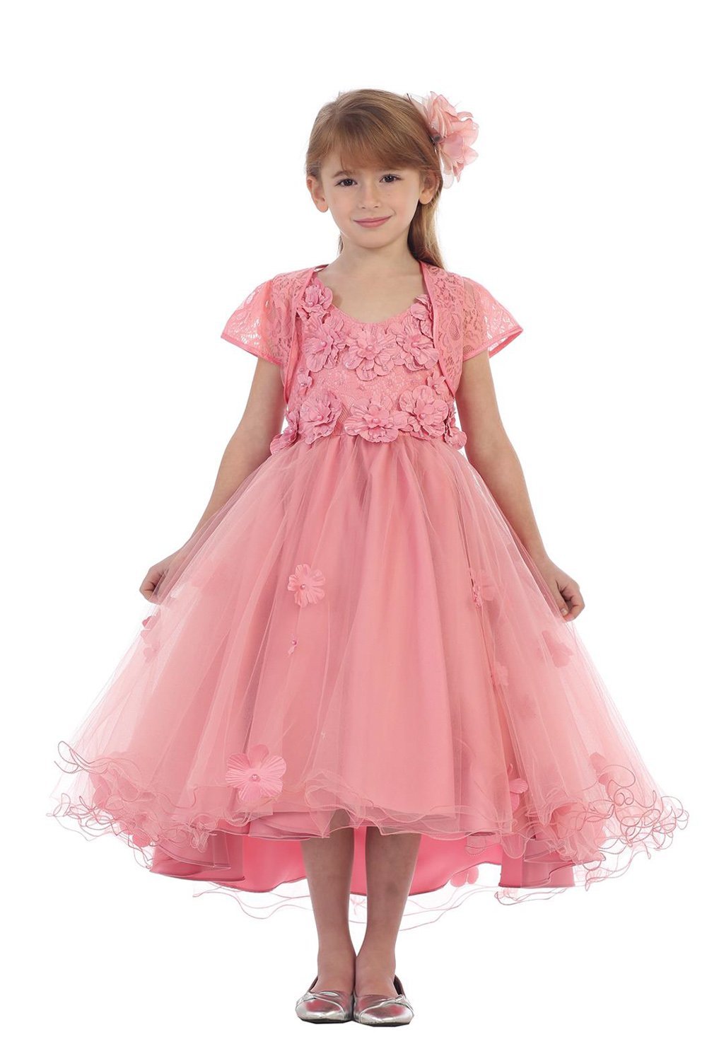 Rose Floral Applique Bolero Dress Rose Floral Applique Bolero Dress