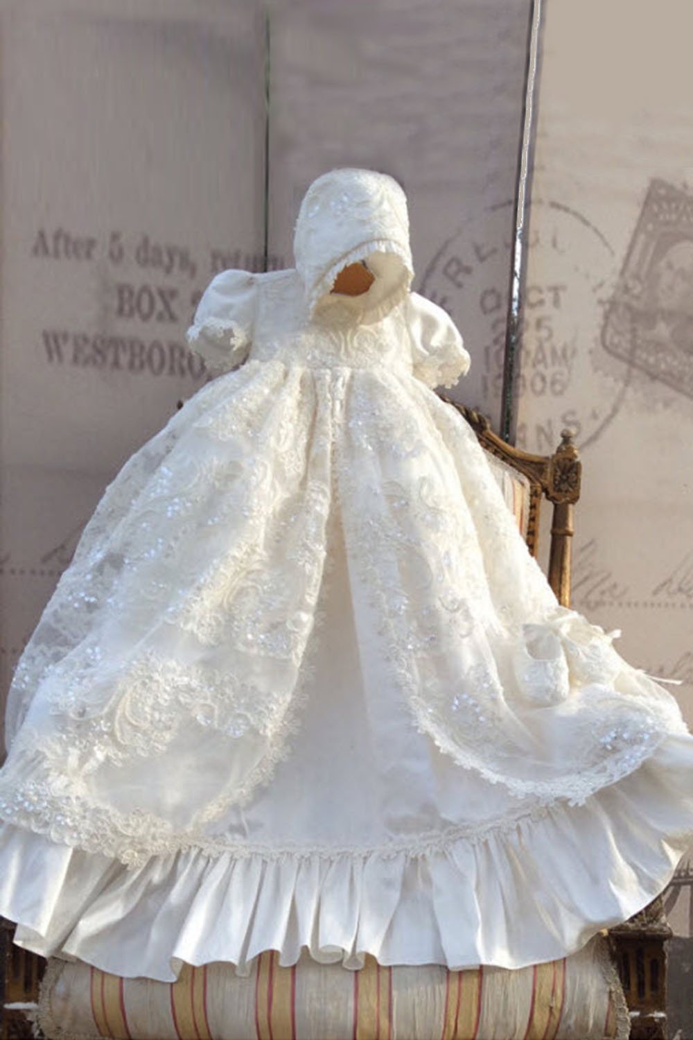 Custom made Silk Adelina Christening Gown Custom made Silk Adelina Christening Gown