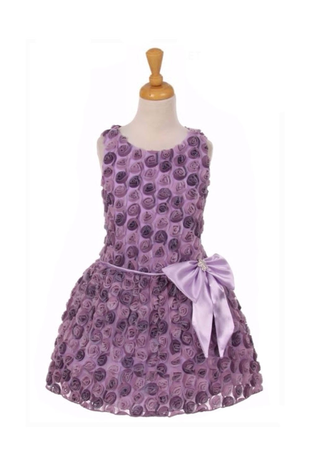 Violet/ Orchid Chiffon Rosette Detail Ombre printed Flower Girl Dress Violet/ Orchid Chiffon Rosette Detail Ombre printed Flower Girl Dress