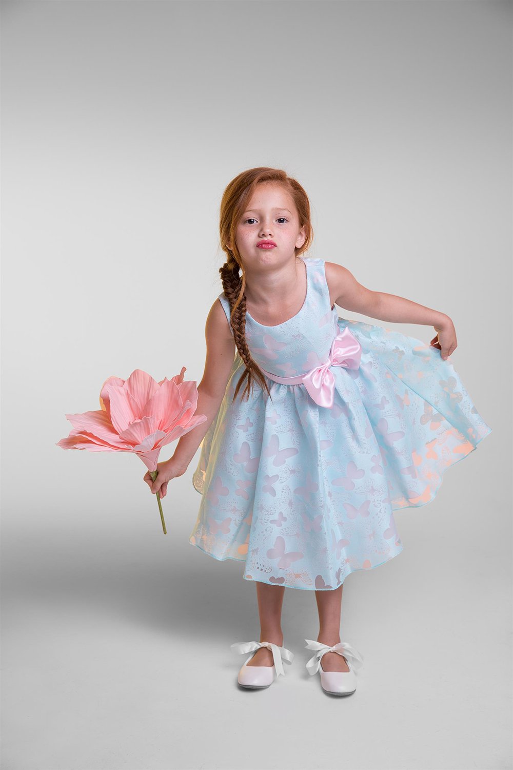Blue/Pink Butterfly Organza Dress Blue/Pink Butterfly Organza Dress
