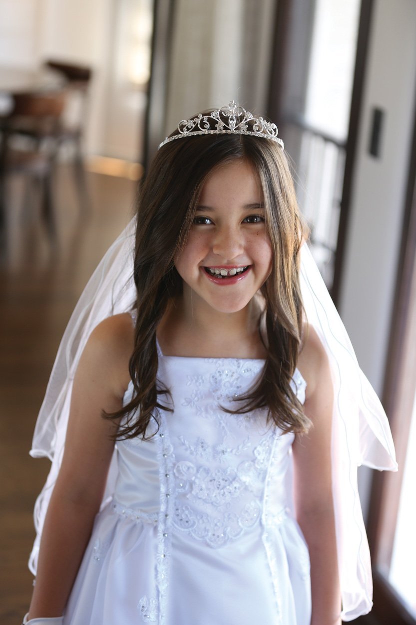 Beautiful Rhinestone Tiara Attached to Satin Cord Edge Veil