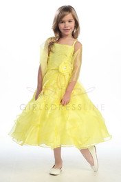 Jeweled Bodice Ruffle Layered Organza Flower Girl Dress - Flower Girl Dresses