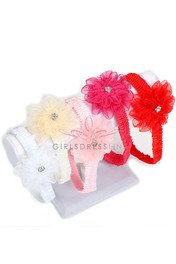 Flower Rhinestone Rubber Band -T178 - Flower Girl Headpieces & Bridal Wedding Veils