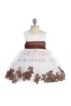 View detail information about 'Brown Infant Satin & Tulle Flower Girl Dress with petals & Sash' - Infant & Toddler Dresses