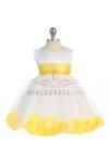View detail information about 'Yellow  Satin&Tulleflower girl dress with Yellow Petals and sash' - Infant & Toddler Dresses