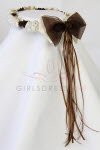 Ivory/Brown Head piece for the flower girl